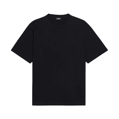 Balenciaga Black Solid Color Crew Neck Casual T-Shirt. 651795TKVA91069