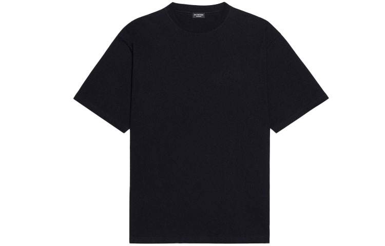 Balenciaga Black Solid Color Crew Neck Casual T-Shirt. 651795TKVA91069 圖 2