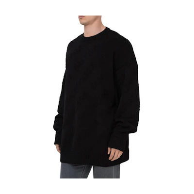 Balenciaga Black Solid Color Crewneck Long Sleeve Pullover Sweatshirt 662728T31661000