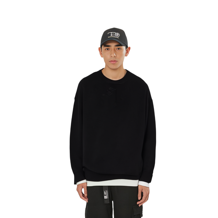 Sizing Balenciaga Hitam Crewneck Lengan Panjang Sweatshirt. 662728T31661000