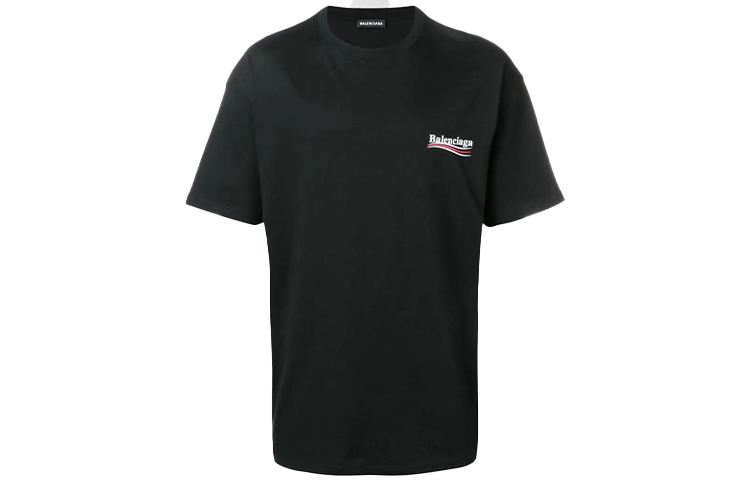 Balenciaga Black Solid Color Crewneck T-Shirt. 508203TAV441000