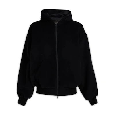 Balenciaga Black Solid Color Drawstring Hoodie Jacket Regular Fit 750965TFU044100