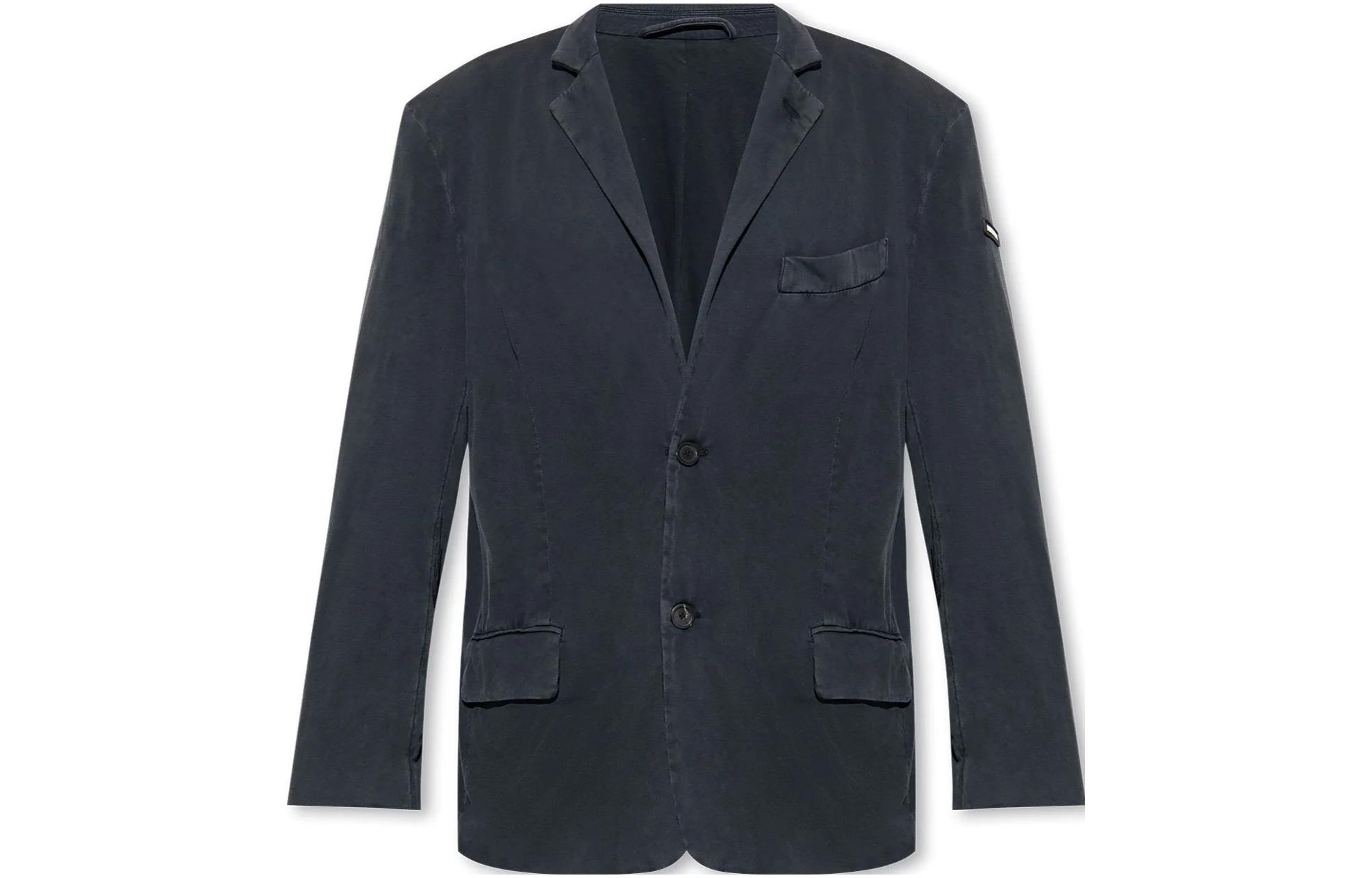 Balenciaga Black Solid Color Long-Sleeve Button-Up Jacket 768932TPVJ91000