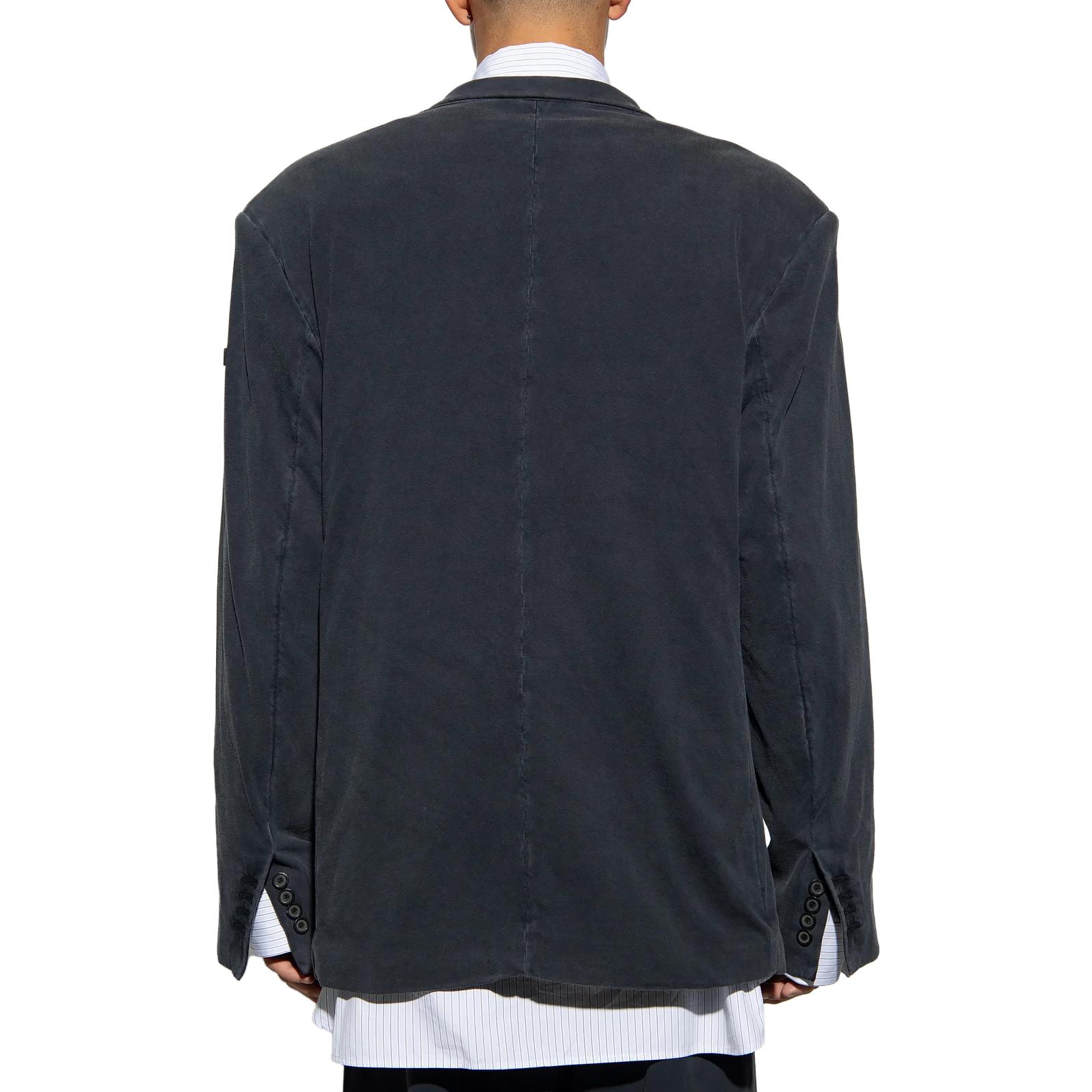 Shop Balenciaga 黑色純色長袖釦扣外套 768932TPVJ91000