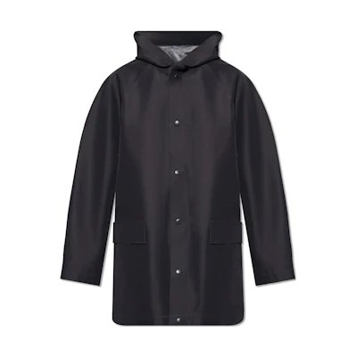 Balenciaga Black Solid Color Mid-Length Hoodie Jacket with Button Closure 773087TPO261000