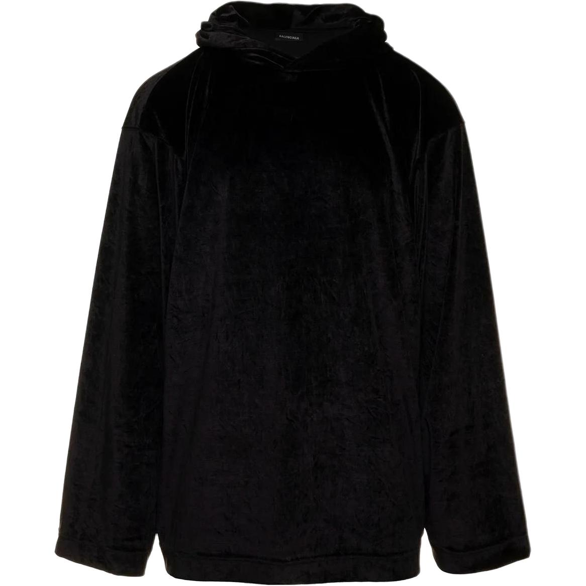 Balenciaga Black Solid Color Regular Fit Hoodie 720459TKQ221000