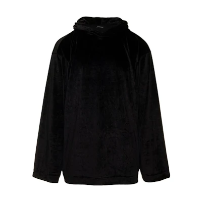 Balenciaga Black Solid Color Regular Fit Hoodie 720459TKQ221000