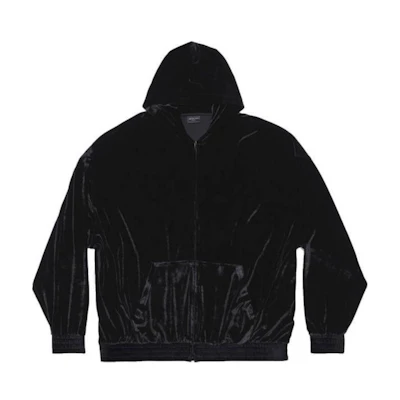 Balenciaga Black Solid Color Zip-Up Hoodie 751014-T0V03-1000