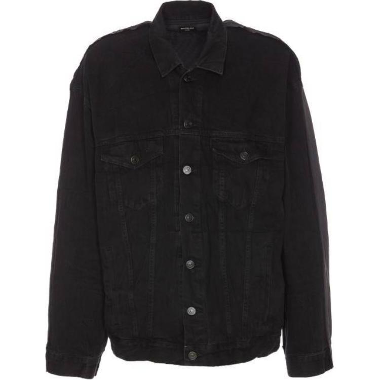 Balenciaga Black Solid Slim Fit Long Sleeve Jacket 790485TQW541071