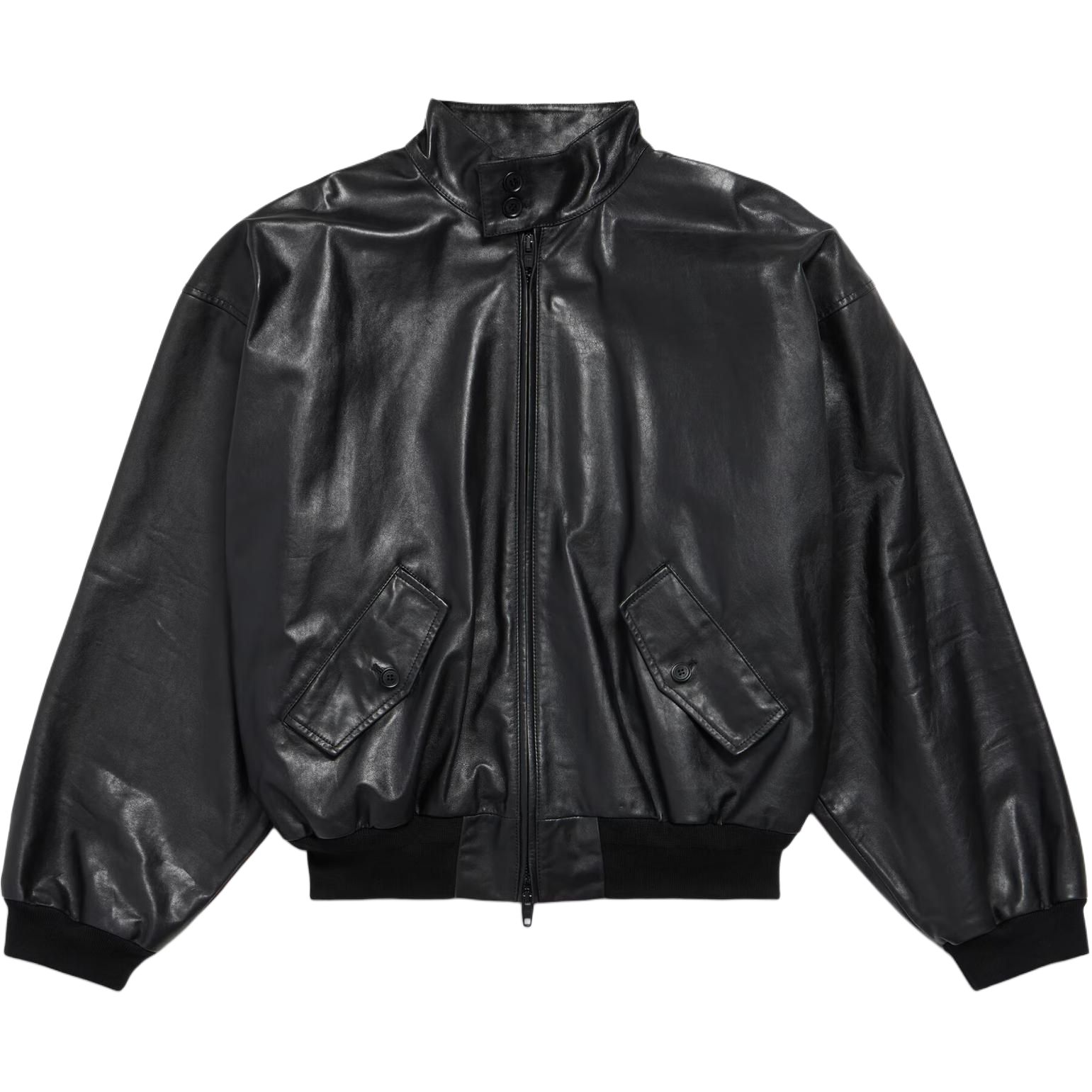 Balenciaga Black Stand Collar Zip-Up Oversized Jacket 805544TRS131000