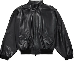Balenciaga Black Stand Collar Zip-Up Oversized Jacket 805544TRS131000 Balenciaga Black Stand Collar Zip-Up Oversized Jacket 805544TRS131000