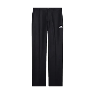 Balenciaga Black Straight-Leg Letter Print Casual Pants. 675406TJT351000