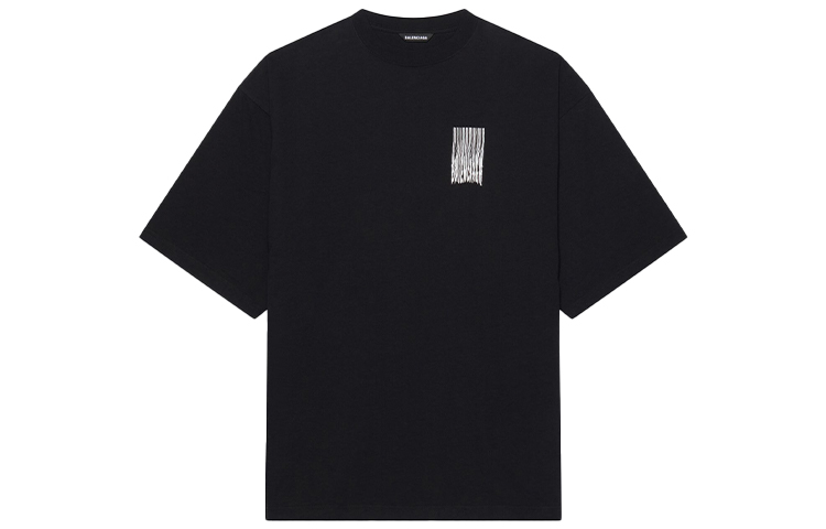 Balenciaga Black Waterfall Print Unisex Crewneck T-Shirt 661715TKVE51070 圖 2