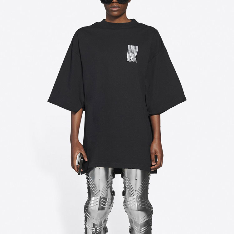 Balenciaga Black Waterfall Print Unisex Crewneck T-Shirt 661715TKVE51070 圖 4