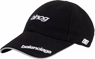 Balenciaga Black White Embroidered Cotton BLNCG Cap Unisex 640650410B21077 Balenciaga Black White Embroidered Cotton BLNCG Cap Unisex 640650410B21077