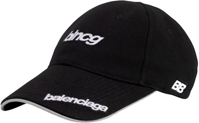 Balenciaga Black White Embroidered Cotton BLNCG Cap Unisex 640650410B21077 Order Balenciaga Black White Embroidered Cotton BLNCG Cap Unisex 640650410B21077