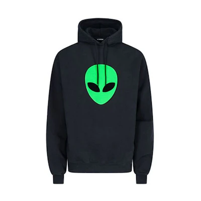 Balenciaga Black Winter Fleece Alien Logo Hoodie 641679TJV959113