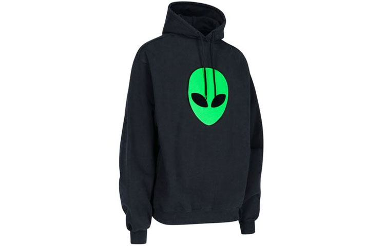 Balenciaga Black Winter Fleece Alien Logo Hoodie 641679TJV959113 圖 3