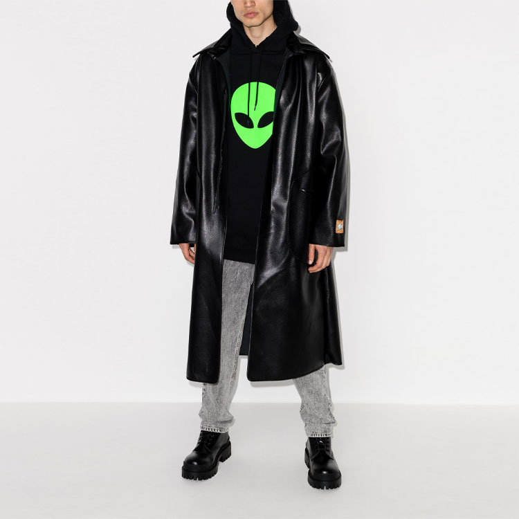 Balenciaga Black Winter Fleece Alien Logo Hoodie 641679TJV959113 圖 5