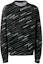 Buy 발렌시아가 블랙 울 자카드 로고 크루넥 스웨터. 555381T15241070