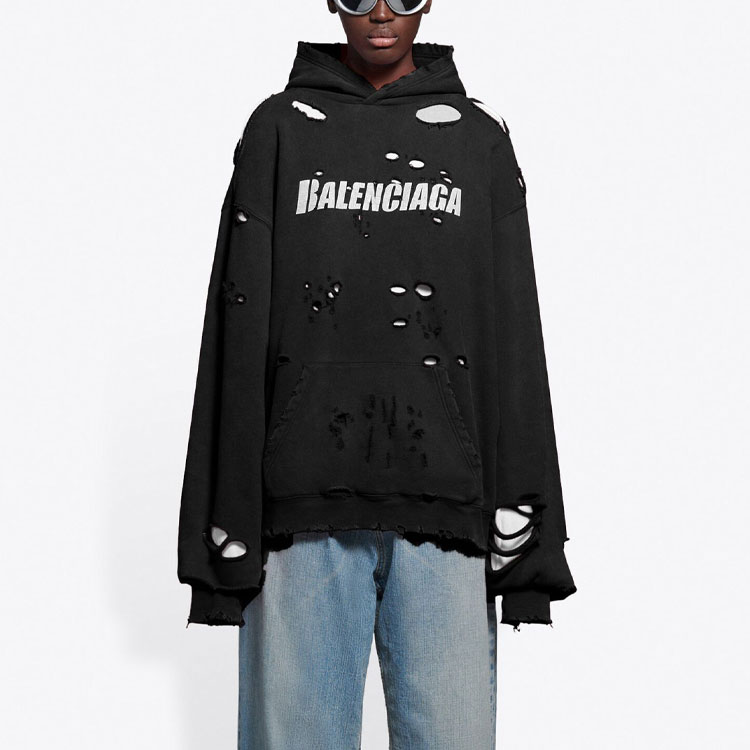 Balenciaga Black Zip-Up Alphabet Hoodie Sweatshirt. 659403TKVB61070 圖 4
