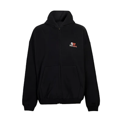 Balenciaga Black Zip-Up Letter Hoodie Jacket 620974T1VD41000