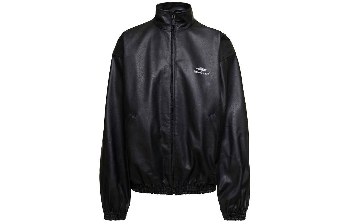 Balenciaga Black Zip-Up Letter Print Jacket - Loose Fit 768728TPS081000