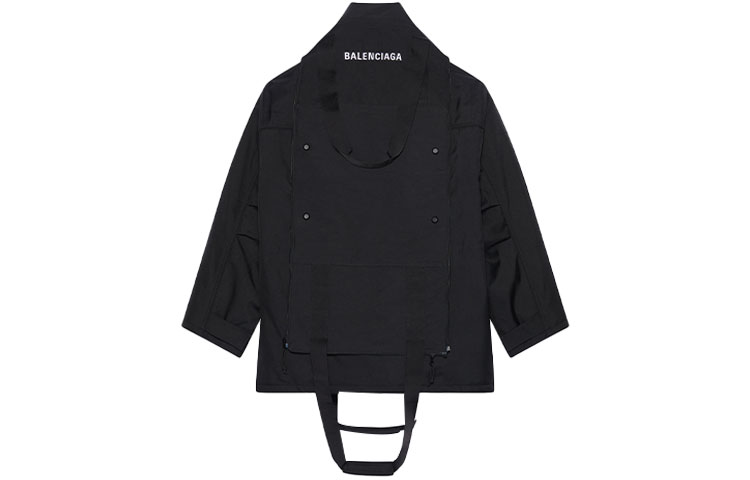 Balenciaga Black Zip Hoodie Parka with Canvas Sports Bag. 663071TIO031000 圖 3