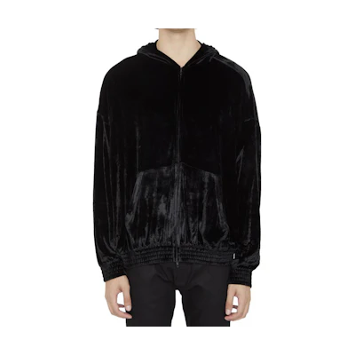 Balenciaga Black Zipper Hoodie Plain Long Sleeve Casual Regular Fit 751014TOVO31000