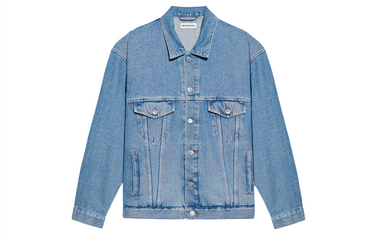 Balenciaga Blue Classic Washed Denim Jacket Mens Regular Fit 646922TDW154762