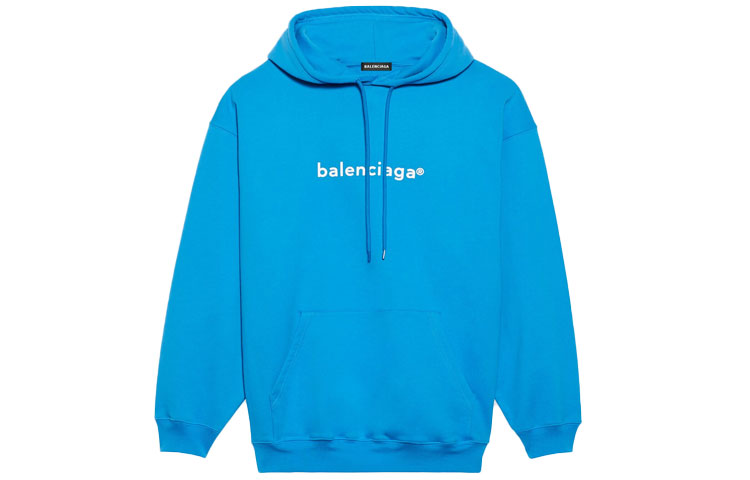 Balenciaga Blue Cursive Logo Hoodie 570811TIV557560