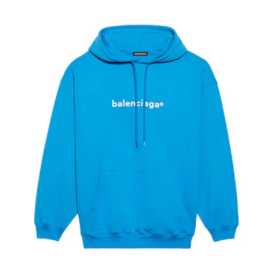 Balenciaga Blue Cursive Logo Hoodie 570811TIV557560