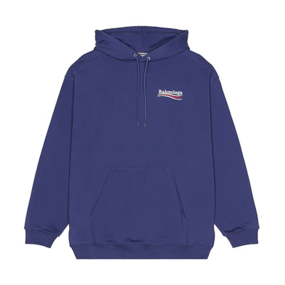 Balenciaga Blue Hoodie with Letter Embroidery Pattern 600583TKVI91195