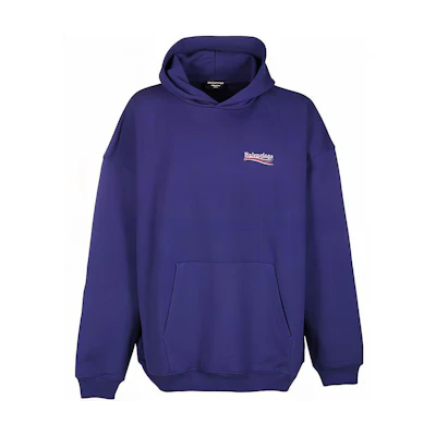 Balenciaga Blue Letter Print Oversized Hoodie Long-Sleeve Sweatshirt. 620973TIV531195