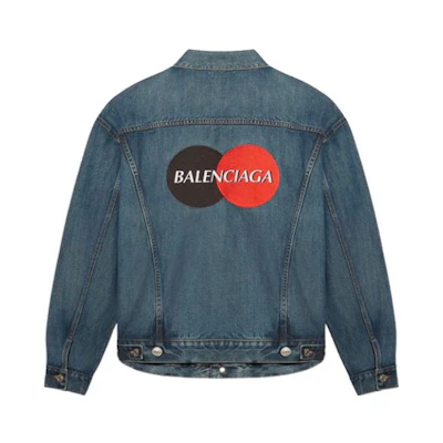 Balenciaga Blue Logo Denim Jacket 620730TDW146020