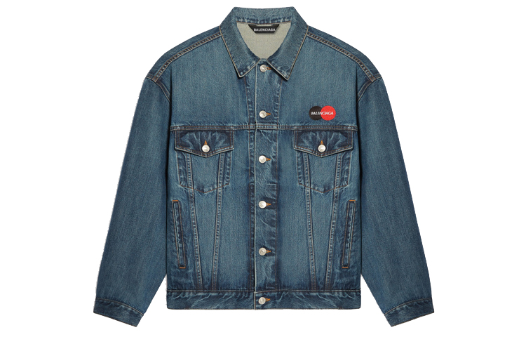 Balenciaga Blue Logo Denim Jacket 620730TDW146020 圖 3