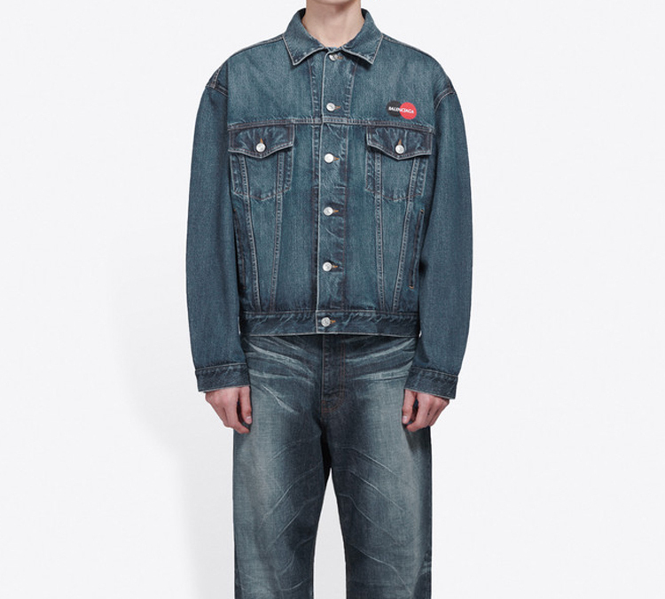 Balenciaga Blue Logo Denim Jacket 620730TDW146020 圖 4
