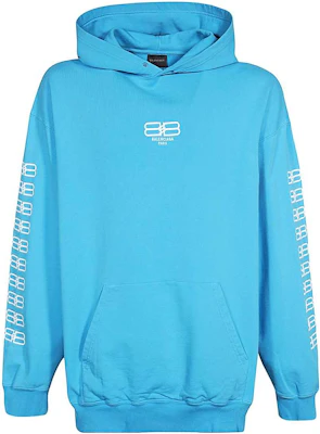 巴黎世家蓝色刺绣Logo连帽衫 570811TMVG64090 Order 巴黎世家蓝色刺绣Logo连帽衫 570811TMVG64090