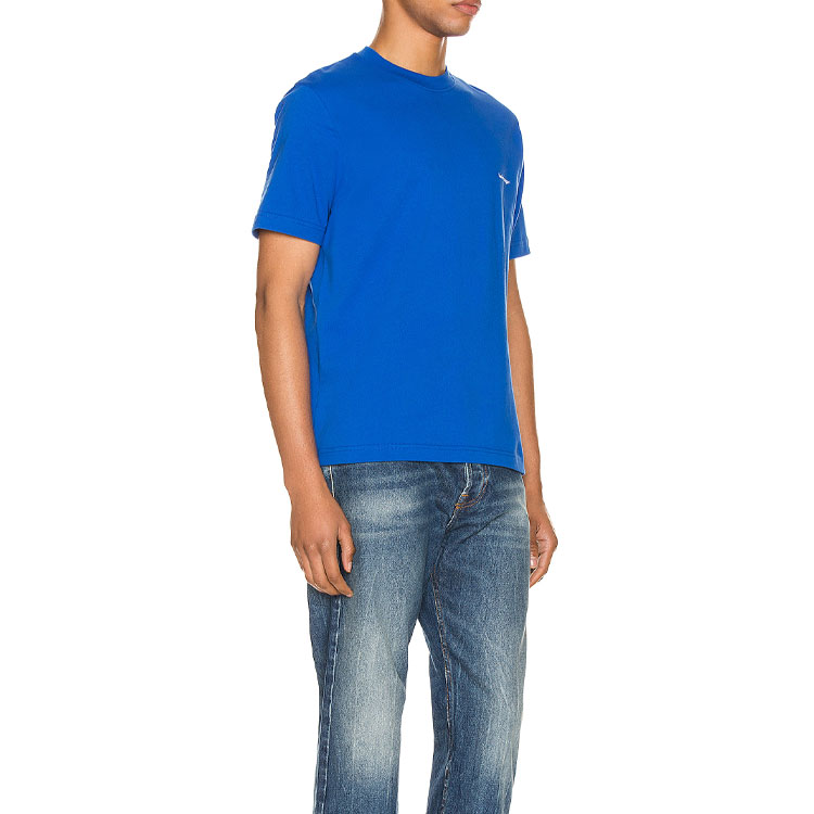 Balenciaga Blue Logo Print Crewneck T-Shirt Regular Fit Casual 556151TBV438077 圖 5