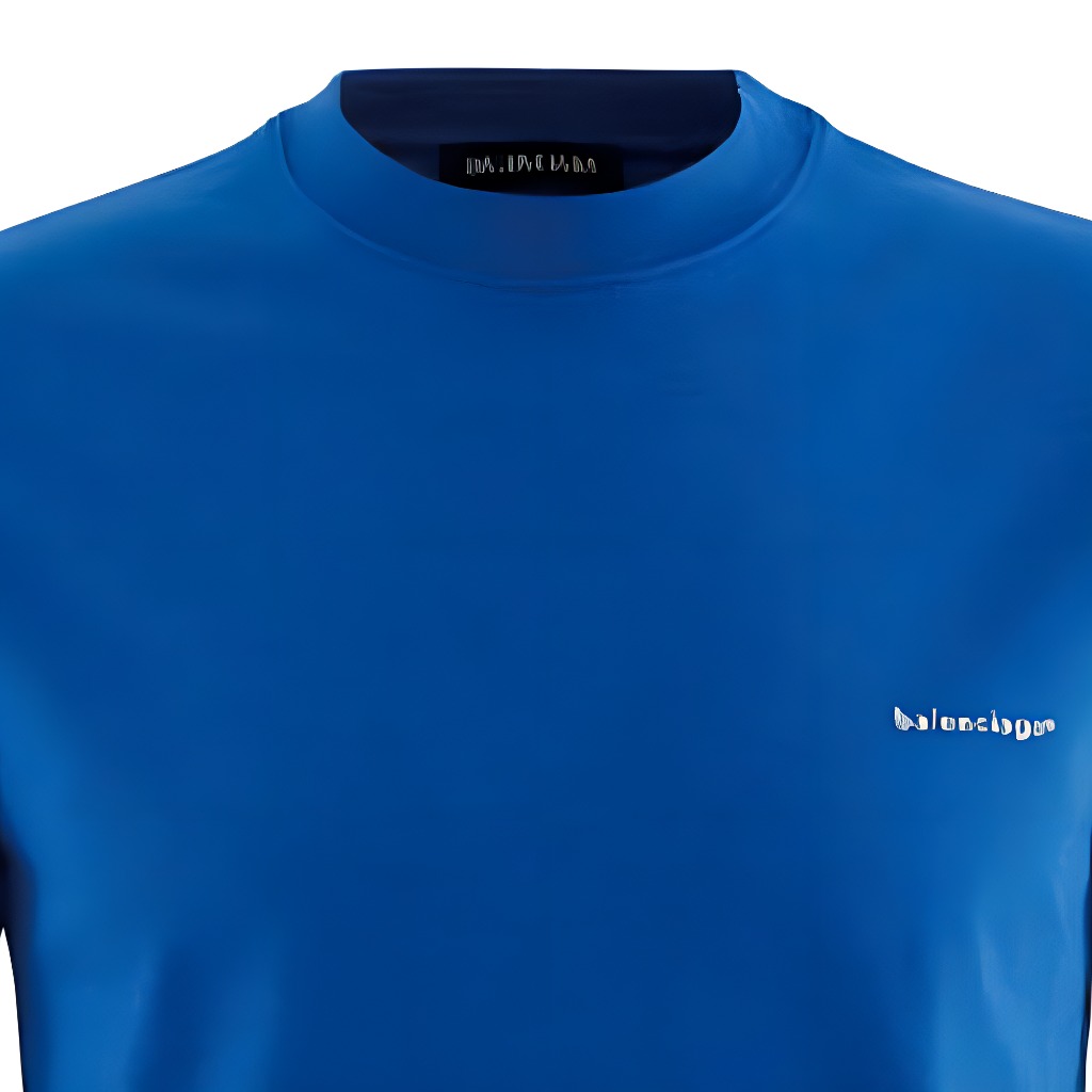 Balenciaga Blue Logo Print Crewneck T-Shirt Regular Fit Casual 556151TBV438077 圖 7