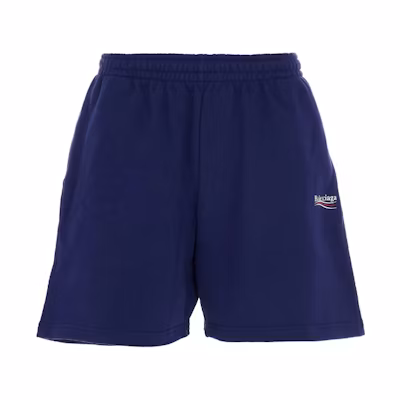 Balenciaga Blue Logo Print Elastic Waist Shorts 641608TIV531195