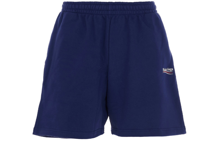 Order Balenciaga Blue Logo Print Elastic Waist Shorts 641608TIV531195