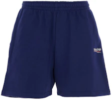 Order Balenciaga Blue Logo Print Elastic Waist Shorts 641608TIV531195