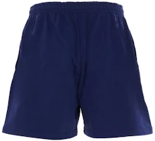 Lookbook Balenciaga Blue Logo Print Elastic Waist Shorts 641608TIV531195