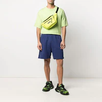 Purchase Balenciaga Blue Logo Print Elastic Waist Shorts 641608TIV531195