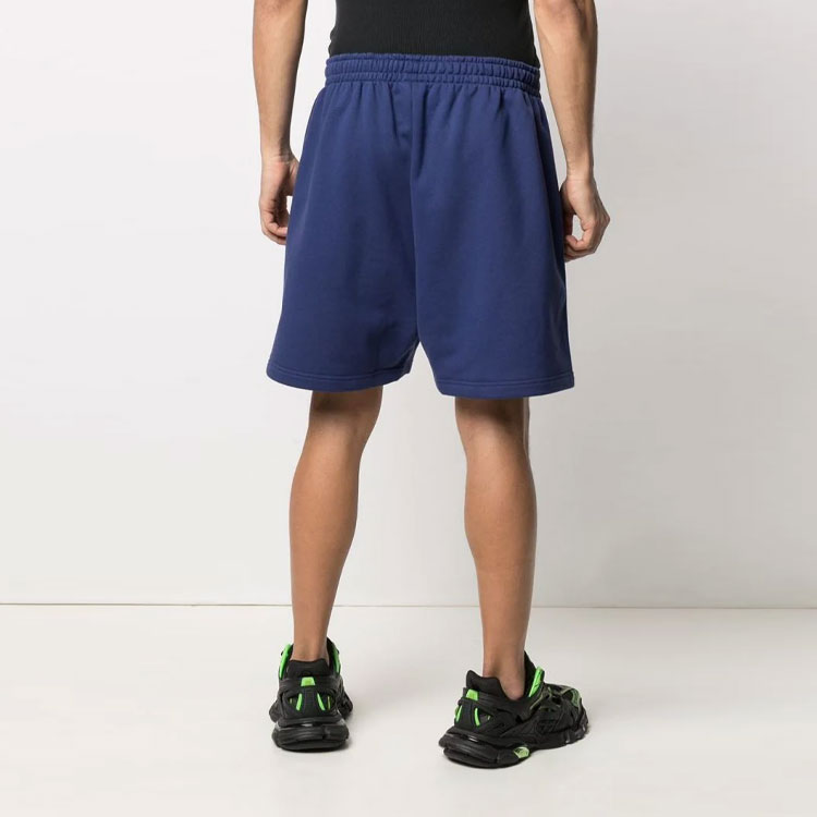 Sizing Balenciaga Blue Logo Print Elastic Waist Shorts 641608TIV531195