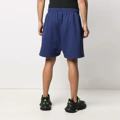 Balenciaga Blue Logo Print Elastic Waist Shorts 641608TIV531195 Sizing Balenciaga Blue Logo Print Elastic Waist Shorts 641608TIV531195