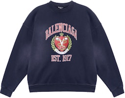 Balenciaga Blue Logo Printed Crewneck Sweatshirt Long Sleeve 676629TLV908067 Balenciaga Blue Logo Printed Crewneck Sweatshirt Long Sleeve 676629TLV908067