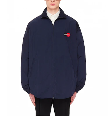 Balenciaga Blue Logo Zip-Up High Collar Jacket Loose Fit 622002TIO508065 Shop Balenciaga Blue Logo Zip-Up High Collar Jacket Loose Fit 622002TIO508065