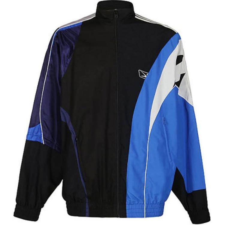 Balenciaga Blue Long-Sleeve Patchwork High-Neck Jacket 658951TYB181000